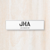 MINIMALIST BLACK THREE LETTER MONOGRAM NAME WHITE TÜRSCHILD (Vorderseite )