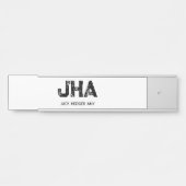 MINIMALIST BLACK THREE LETTER MONOGRAM NAME WHITE TÜRSCHILD (Vorderseite )