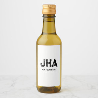 MINIMALIST BLACK THREE LETTER MONOGRAM NAME WHITE WEINETIKETT