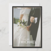 Minimalist Black Tie Formal Photo Wedding Einladung (Rückseite)