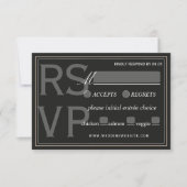 Minimalist Black Tie Formal Wedding QR Code RSVP Karte (Vorderseite)