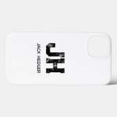 MINIMALIST BLACK TWO LETTER MONOGRAM NAME WHITE Case-Mate iPhone HÜLLE (Rückseite (Horizontal))