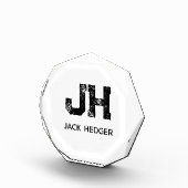 MINIMALIST BLACK TWO LETTER MONOGRAM NAME WHITE FOTOBLOCK (Rechts)