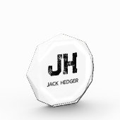 MINIMALIST BLACK TWO LETTER MONOGRAM NAME WHITE FOTOBLOCK (Links)