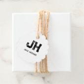 MINIMALIST BLACK TWO LETTER MONOGRAM NAME WHITE GESCHENKANHÄNGER (Beispiel)