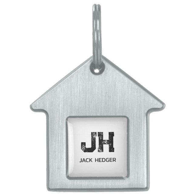 MINIMALIST BLACK TWO LETTER MONOGRAM NAME WHITE TIERMARKE (Vorderseite)