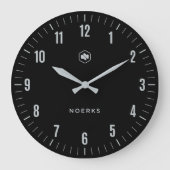 Minimalist Black Wall Clock Große Wanduhr (Vorderseite)