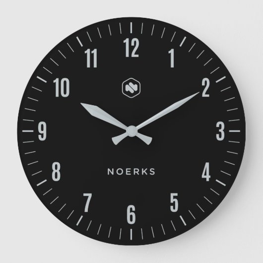 Minimalist Black Wall Clock Große Wanduhr (Vorderseite)