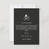 Minimalist Black Wedding Flat Thank You Card Dankeskarte (Rückseite)