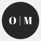 Minimalist Black Wedding Initials. Modern Monogram Runder Aufkleber (Vorderseite)