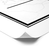 Minimalist Black & White Bali City Map Poster (Ecke)