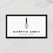 Minimalist Black White Balloon Whisk Chef Visitenkarte (Vorderseite)