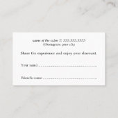 Minimalist Black White Bold Salon Empfehlungskarte (Rückseite)