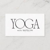 Minimalist Black White Bold Yoga Visitenkarte (Vorderseite)