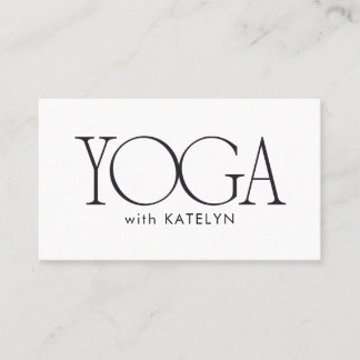 Minimalist Black White Bold Yoga Visitenkarte
