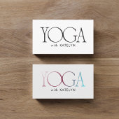 Minimalist Black White Bold Yoga Visitenkarte