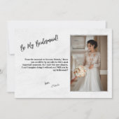 Minimalist Black & White Bridesmaid Proposal Card Einladung (Vorderseite)