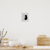 Minimalist Black & White Cat Art for Home Poster (Küche)