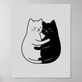 Minimalist Black & White Cat Art for Home Poster (Vorne)