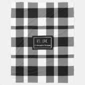 Minimalist Black White Checkered Blanket for Men Fleecedecke (Vorderseite)