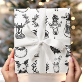 Minimalist Black & White Christmas Geschenkpapier