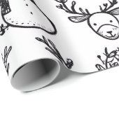 Minimalist Black & White Christmas  Geschenkpapier (Rolleneckpunkt)