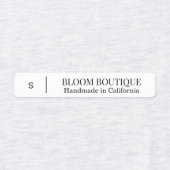 Minimalist Black White Clothing Size Etiketten (Design 2)