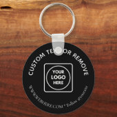 Minimalist Black White Corporate Logo Keychains Schlüsselanhänger (Vorderseite)