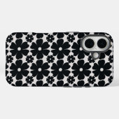 Minimalist black & white daisy pattern Case-Mate iPhone hülle (Rückseite (Horizontal))