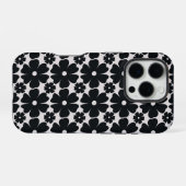 Minimalist black & white daisy pattern iPhone hülle (Rückseite (Horizontal))