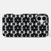 Minimalist black & white daisy pattern iPhone hülle (Rückseite (Horizontal))