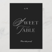 Minimalist Black & White Dessert Table Sign Einladung (Vorderseite)