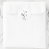 Minimalist Black & White Elegant Monogram Wedding Runder Aufkleber (Tasche)