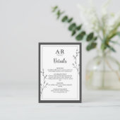 Minimalist Black & White Enclosure Card Begleitkarte (Stehend Vorderseite)