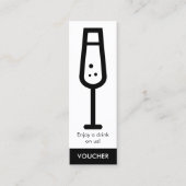 Minimalist Black White Event Free Drink Voucher Mini Visitenkarte (Vorderseite)