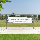 Minimalist Black & White Floral Border Business Banner (Insitu)