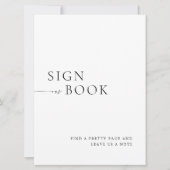 Minimalist Black & White Guest Book Sign Einladung (Vorderseite)