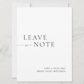 Minimalist Black & White Guest Book Sign Einladung (Vorderseite)