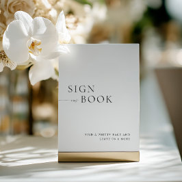 Minimalist Black & White Guest Book Sign Einladung