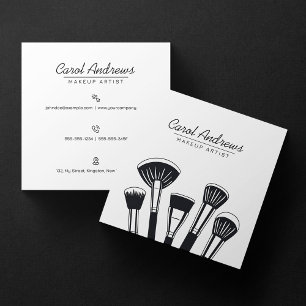 Minimalist Black, White Makeup Artist Wimpern Auge Quadratische Visitenkarte