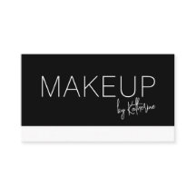 Minimalist Black White Makeup Business Card