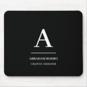Minimalist Black White Modern Personalized  Mousepad (Vorne)