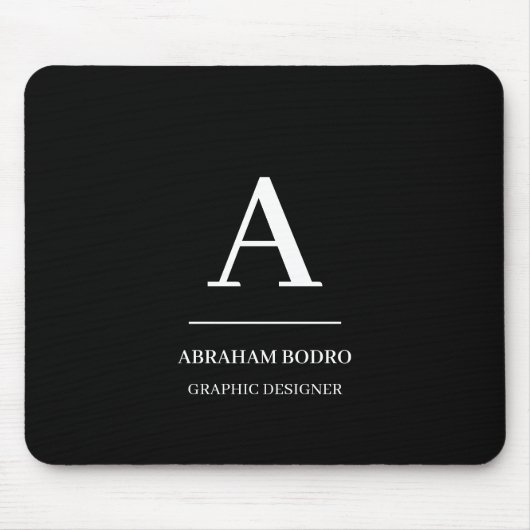 Minimalist Black White Modern Personalized  Mousepad (Vorne)