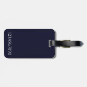 Minimalist Black & White “Mr” Modern Travel Gepäckanhänger (Rückseite horizontal)