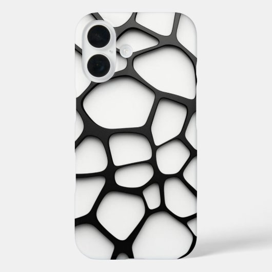 Minimalist Black & White Organic Grid Phone Case (Rückseite)