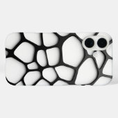 Minimalist Black & White Organic Grid Phone Case (Rückseite (Horizontal))