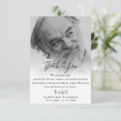 Minimalist Black & White Photo Funeral Sympathy Dankeskarte (Stehend Vorderseite)