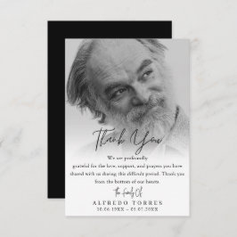 Minimalist Black & White Photo Funeral Sympathy Dankeskarte