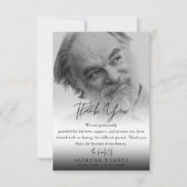 Minimalist Black & White Photo Funeral Sympathy Dankeskarte (Vorderseite)