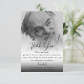 Minimalist Black & White Photo Funeral Sympathy Dankeskarte (Stehend Vorderseite)